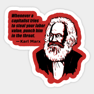 Karl Marx: Throat Punch (red) Sticker